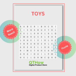 Toys Word Search. qthow digital product store.