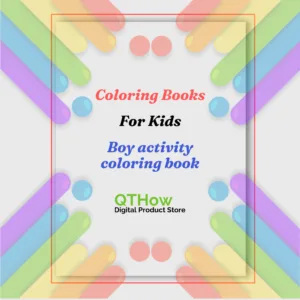 boy activity coloring book. qthow digital product store