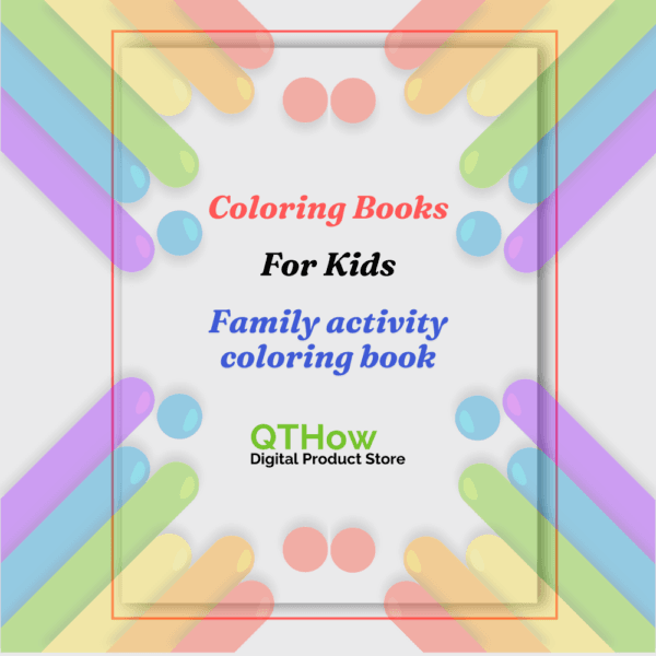 family activity coloring book. qthow digital product store