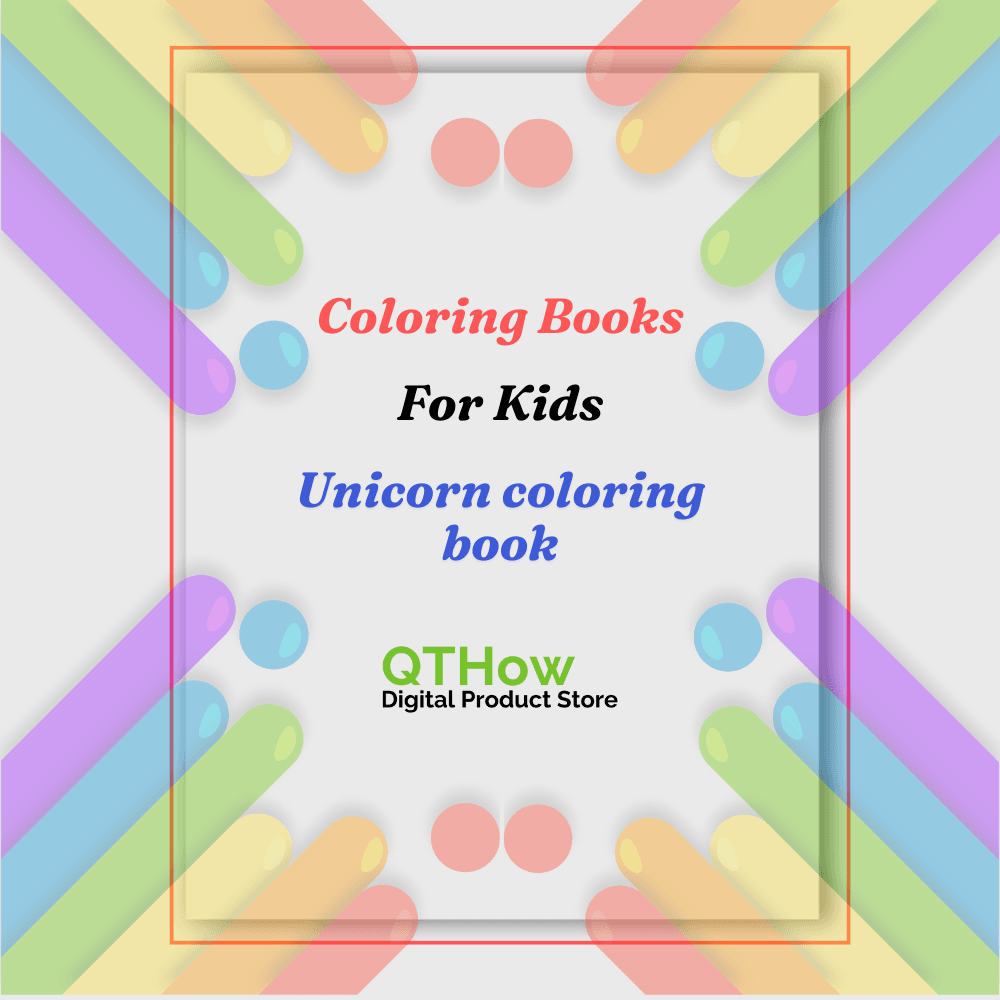 unicorn coloring book. digital product store