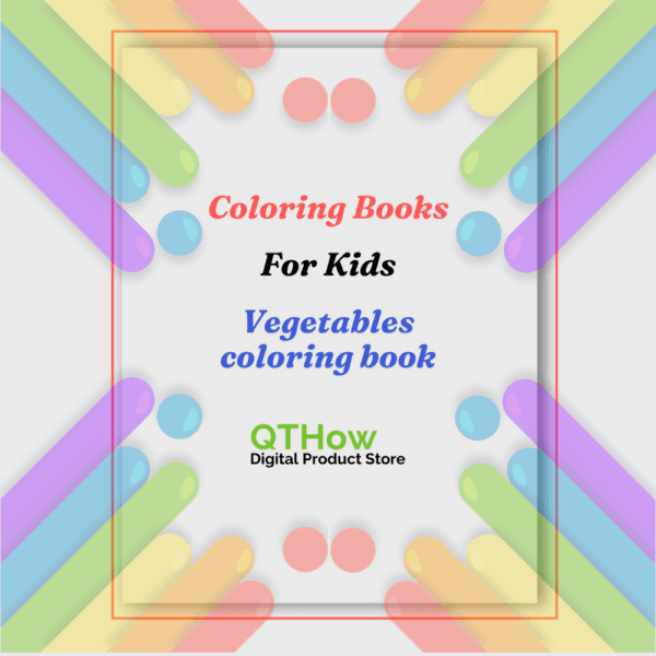 vegetables coloring book. qthow digital product store