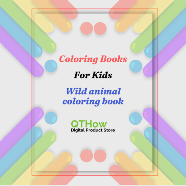 wild animal coloring book. qthow digital product store